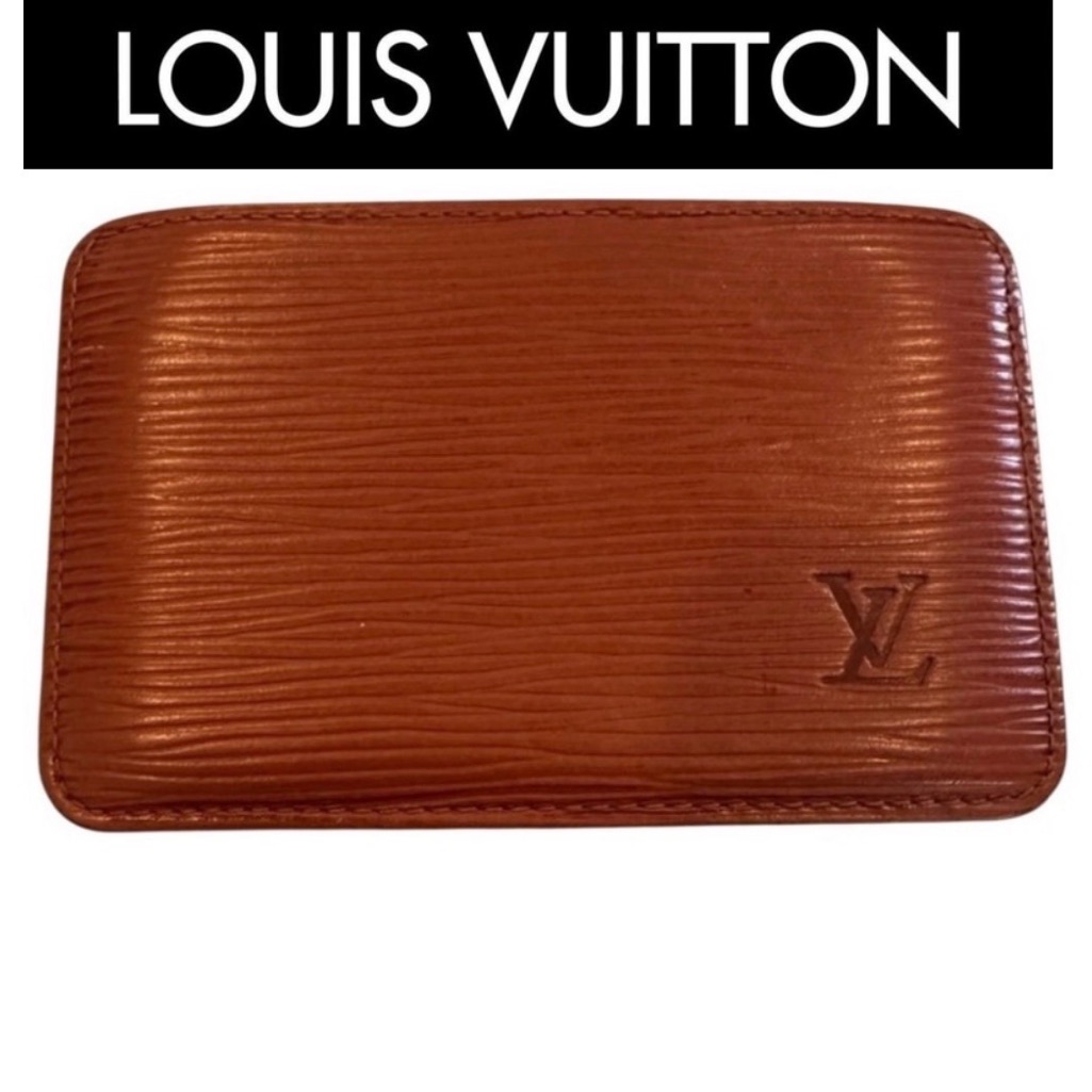 Louis Vuitton Brown/Tan Card Holder, Euc